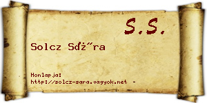 Solcz Sára névjegykártya